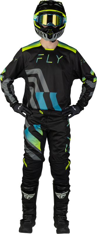 Pantalón FLY RACING Kinetic Volt - negro/gris/Teal/Amarillo