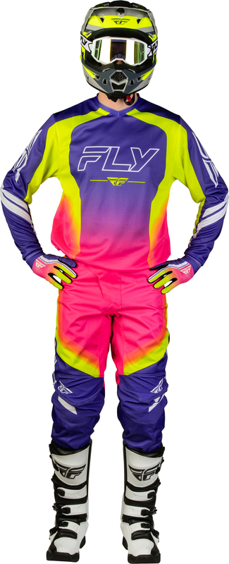 Pantalón FLY RACING F-16 Raze - violeta/rojo/Amarillo