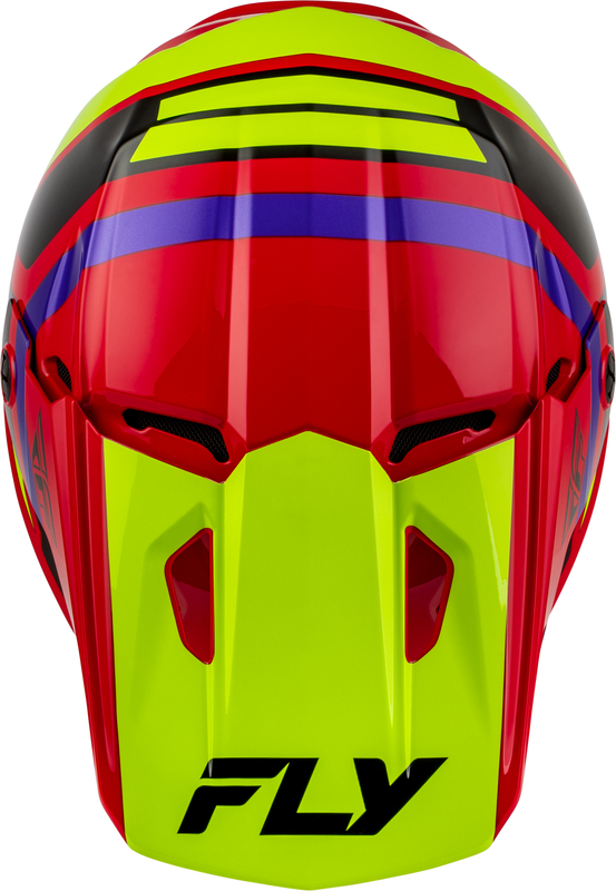 Casco infantil FLY RACING Kinetic Scrap - rojo/Hi-Vis/violeta/negro