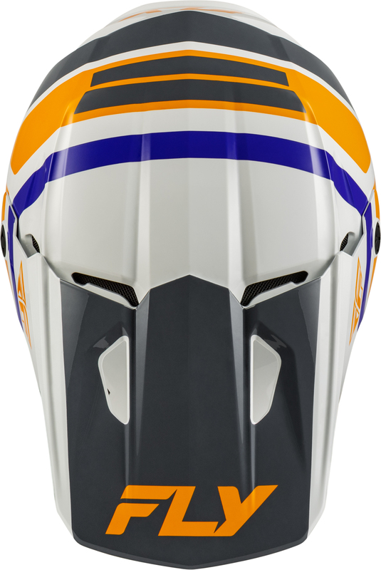 Casco infantil FLY RACING Kinetic Scrap - blanco/naranja/azul/gris