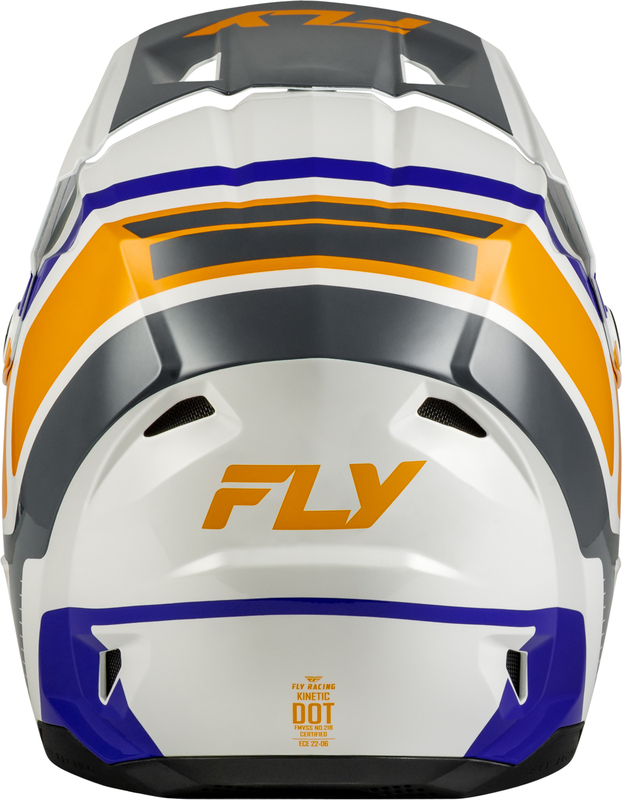 Casco infantil FLY RACING Kinetic Scrap - blanco/naranja/azul/gris