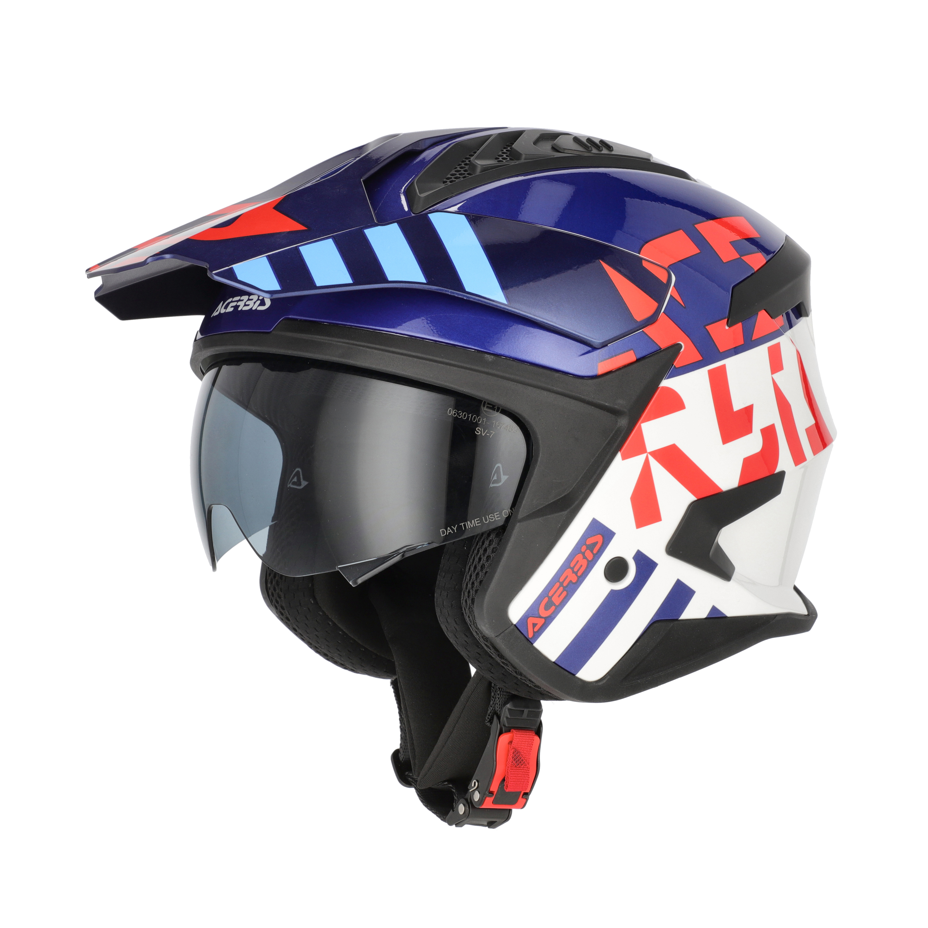 CASCO ACERBIS GRÁFICO JET ARIA EVO - BLANCO/AZUL/ROJO