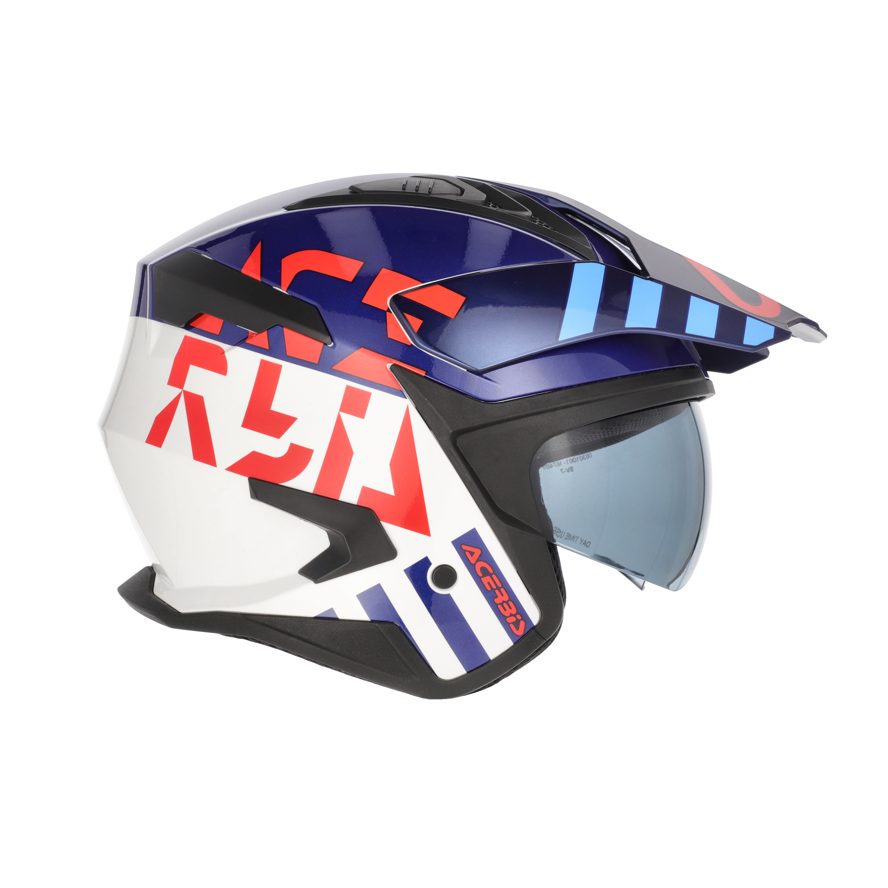 CASCO ACERBIS GRÁFICO JET ARIA EVO - BLANCO/AZUL/ROJO