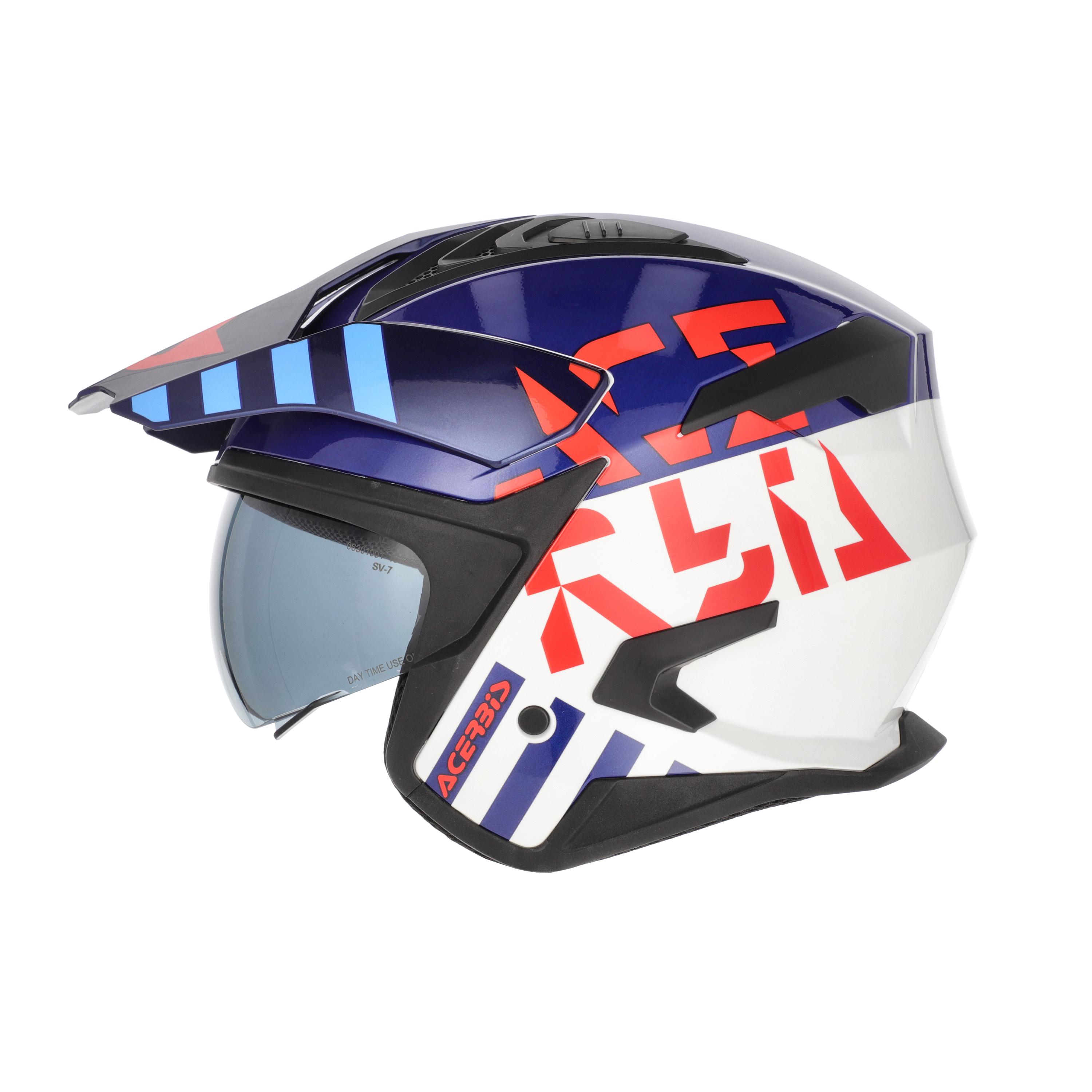 CASCO ACERBIS GRÁFICO JET ARIA EVO - BLANCO/AZUL/ROJO