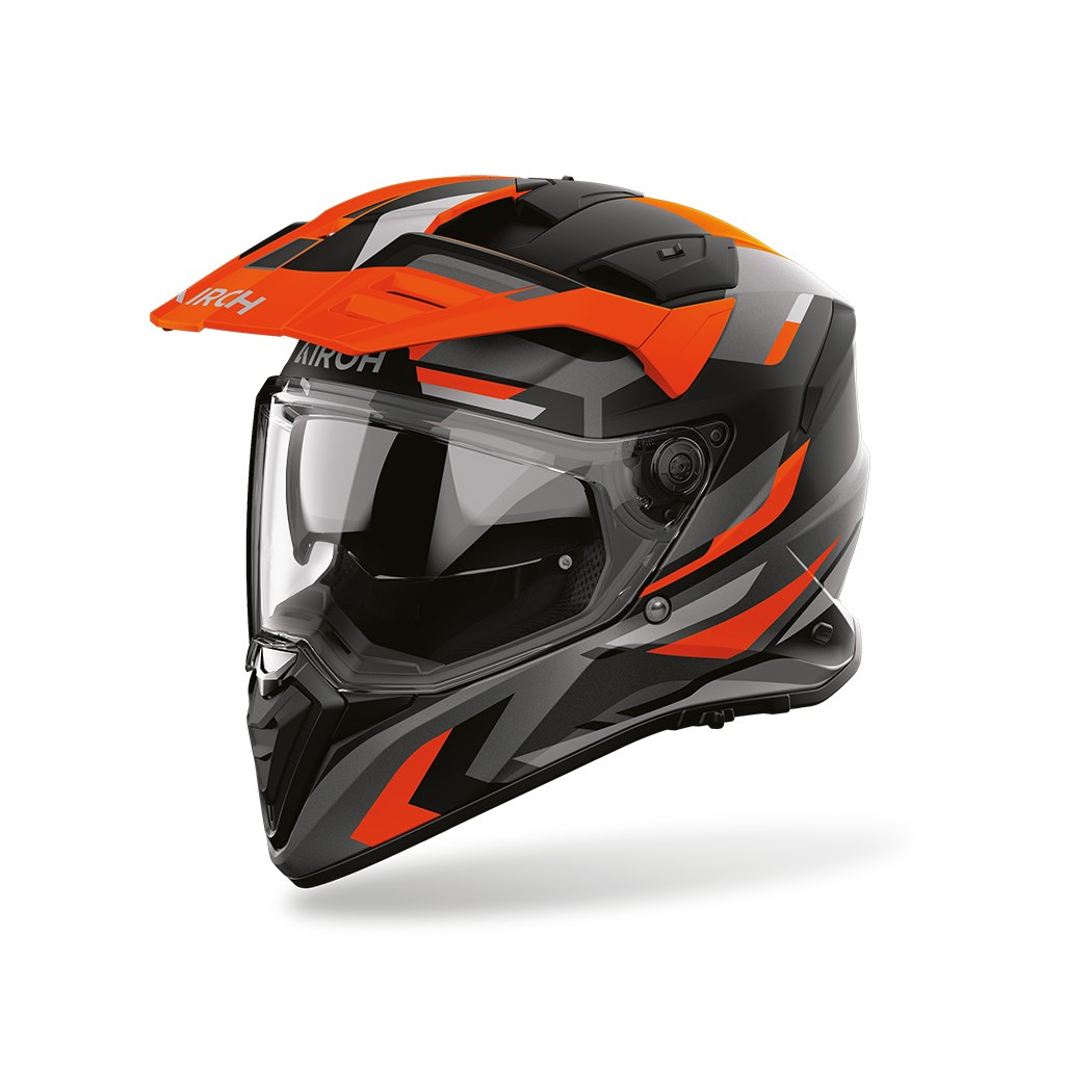 CASCO AIROH BADX-X GLITCH - NARANJA MATE/NEGRO