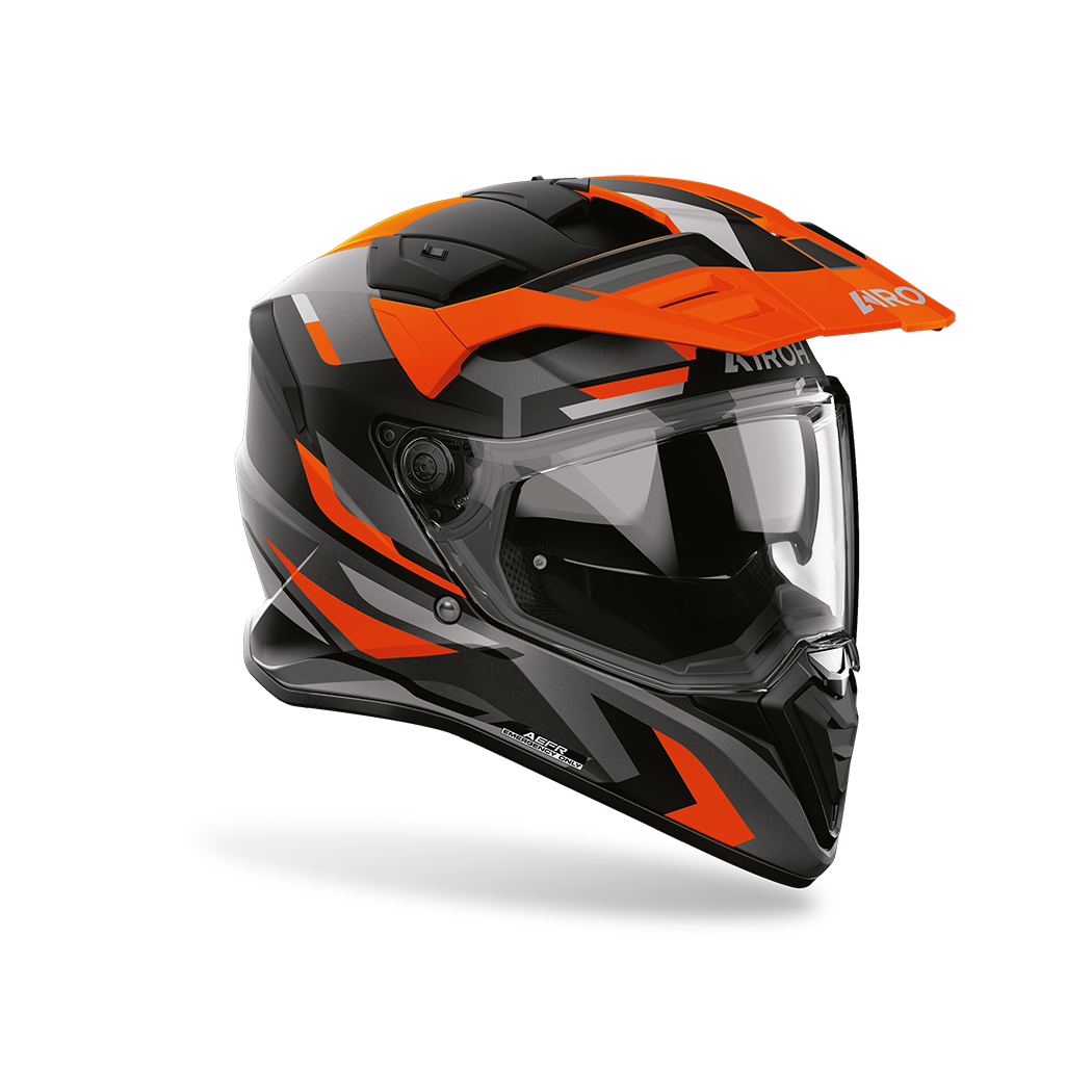 CASCO AIROH BADX-X GLITCH - NARANJA MATE/NEGRO