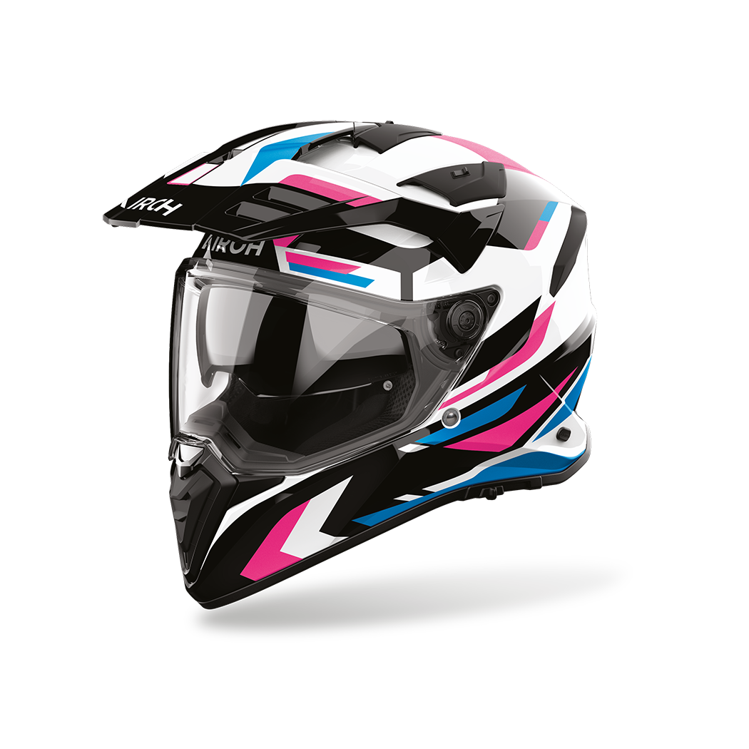 CASCO AIROH BADX-X GLITCH - ROSA BRILLANTE